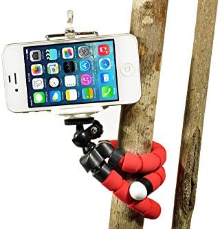 Flexible iPhone Tripod for Smartphone iPhone X 8 Plus 7 Plus 6s Plus 6 Plus SE 5S 5C 5 4s 4 Galaxy S8 S7 S6 S5 - Bendable Mini Cell Phone Tripod Stand Adapter Gorillapod Tripod by DaVoice (Red)