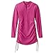 Women's Long Sleeve Rash Guard Wetsuit Swimsuit Top UV Sun Protection (901 M, Rose Red)