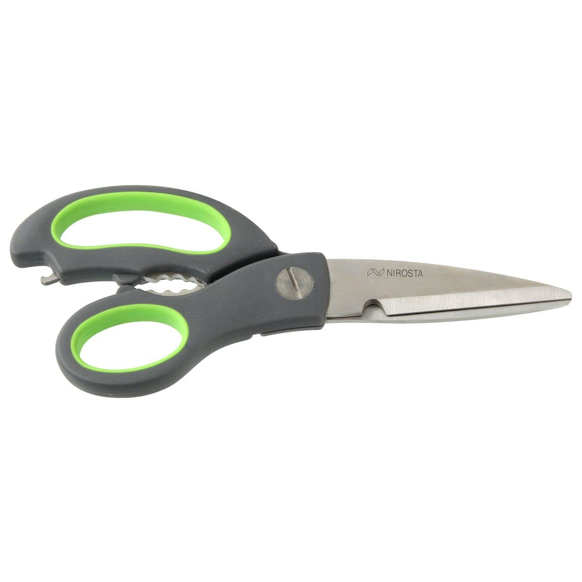 Nirosta "Praktika Super Scissor with Opener, Stainless Steel, Grey/Green, 23 cm