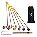 Himal Premium Wooden Six Player Croquet Set for Families Backyard Games with Carrying Case (28 inch)