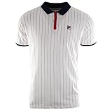 Fila Men's BB1 Polo Shirt, White, Navy, Chinese Red, M