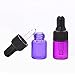 Furnido 15pcs 2ml Mini Empty Colorful Essential Oil Glass Dropper Bottle Reusable Bottles Vial Nasal Oil Dropper refillable Mixed Color Bottle with Plastic Screw Mouth lid&Rubber Bulb (Black Cap)
