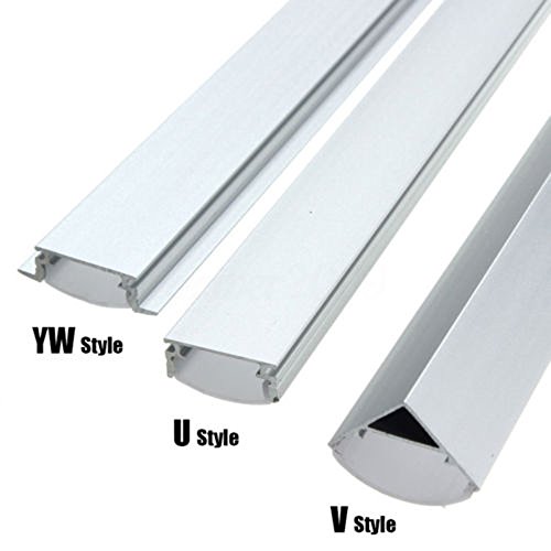 30/50cm U/V/YW Style Aluminum LED Strip Light Bar Channel Holder Cover Case End Up for LED Strip Light Lamp Light Accessory set - Thumbnail 2