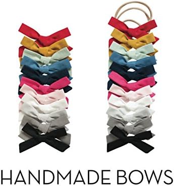 Classic Baby Bow (Nylon Headband, 3 - Pack (Navy, Baby Pink, White)