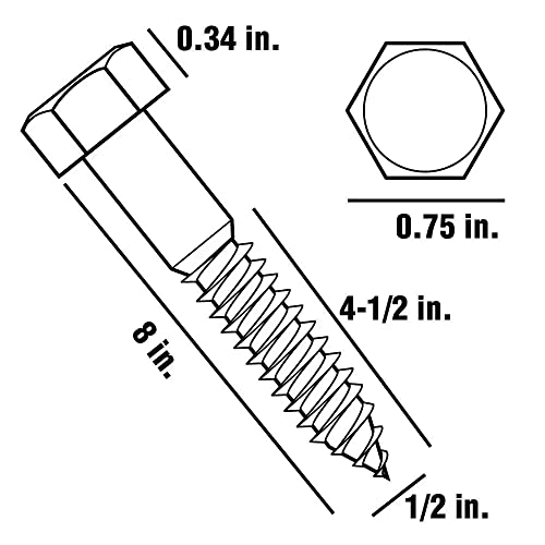 Electriduct 8" Lag Bolts with Lag Shield Anchors and Washers 1/2