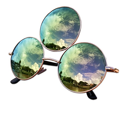 Trippy Lights Third Eye Sunglasses, Polarized Emerald Green with Pink Reflective Lens