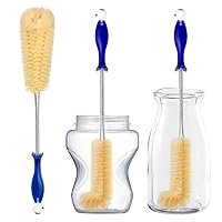 Long Water Bottle Cleaning Brush HJKK 16" Baby Bottle Cleaning Brush Flexible Brush With Hook and Comfort Handle for Cleaning Insulated Water Bottle, Vases, Decanters, Glass Jugs, juicers and more