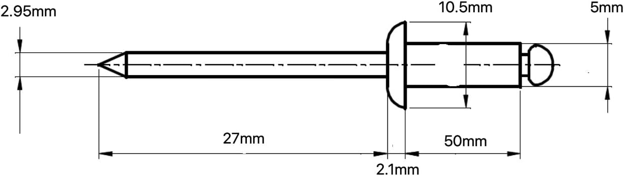 5mm x 20mm Blind Pop Rivet Dome Head Aluminium/Steel Shaft (Pack of 20) E07-08BC - Image 3