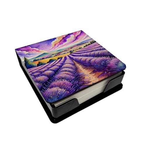 Caroline's Treasures Colorful English Lavender PU Leather Note Paper Holder wit…