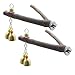 Bird Toy Parrot Nature Raw Wood Fork Stand Hamster Rack Branch Perches with Bell Toys for Bird Cage for Hamsters Parrotsthumb 3