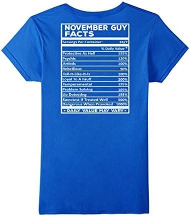 Womens November Guy Facts T-Shirt Small Royal Blue
