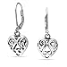 Open Lightweight Scroll Filigree Multi Heart Shape Puff Hearts Drop Dangle Earrings For Women Girlfriend Oxidized .925 Sterling Silver Lever back