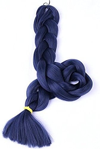 New Bee Hair(TM)1Pcs/Lot Kanekalon Jumbo Braiding Hair 82'' Synthetic Dark Blue High Temperature Fiber Jumbo Braid Hair-165G