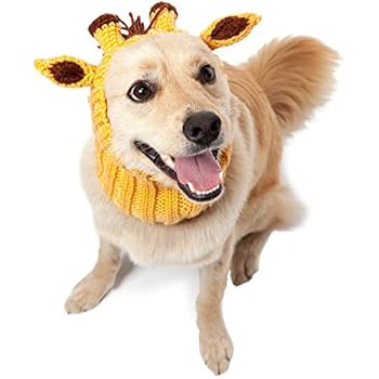 Zoo Snoods Giraffe Dog Costume - Neck and Ear Warmer Headband for Pets (Medium)
