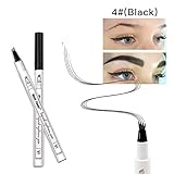 Microblading Eyebrow Pencil Eyebrow Tattoo Pen-Liquid Eyebrow Tint Pen with Micro-Fork Tip Applicator Creates Natural Looking Brows Fine Sketch and Stays on All Day (Black)
