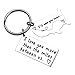 LParkin Couple Keychain Long Distance Relationship Gift for Boyfriend Girlfriend - I Love You More Than The Miles Between Us Keyring - Anniversary, Birthday, Valentines Gift