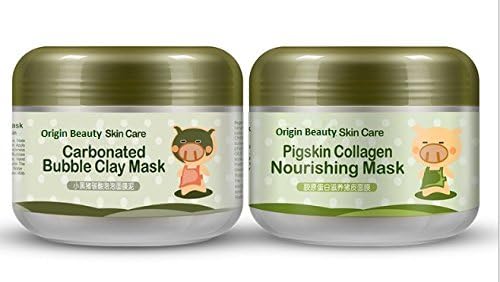 Origin Beauty Green Piggy Clay Mask and Milky Piggy Carbonated Bubble Clay Mask(100g+100g)