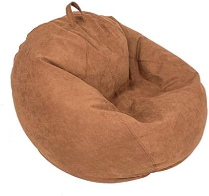 Huahua Furniture Bean Bag, Adult Highback 100% Cotton Fire Retardant Large Bean Bags 60cm Wide x 70cm High Gaming Seat Lounger (Color : Brown)