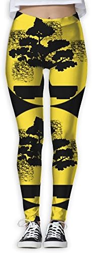 Haythuer Japanese Bonsai Tree Sun Distressed Ladies High Waist Tight Comfortable Sports Trousers Athletic Yoga Leggings Pants Capri Leggings S