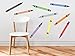 Sunny Decals Large Crayon Removable Fabric Wall Stickers, Set of 9 (16 x 1.5 Inches)