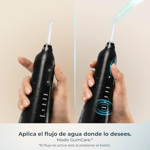 Irrigador Oral Portátil ToothCare 6000 Jet Liberty. Irrigador Dentário, autonomia de 30 dias, depósito de 180ml, pressão ajustável 30-80 PSI, cabeças magnéticas, frequência cardíaca 1500 vezes/min, IPX7