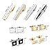 Jovivi 12pcs Stainless Steel Classic Cufflinks and Tie Clip Set for Shirts Wedding Business with Gift Box