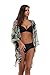 Floating Time Women's Floral Chiffon Kimono Cardigan Summer Beachwear Swimsuit Cover up (Navy#4)