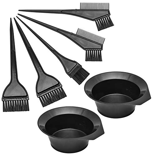 Hair Dye Color Brush and Bowl Set, Hair Color Brush Mixing Bowl Kit Perfect Tools for Hair Tint Dying Coloring Applicator, 7 Piece Set. (7 Piece set) - Thumbnail 4