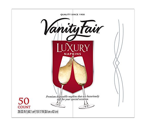 Vanity Fair Luxury Dinner Napkins, Cloth-like Paper, Disposable, 50 pack – Perfect for dinners, holidays, weddings, birthdays, & Special occasions! Line Design