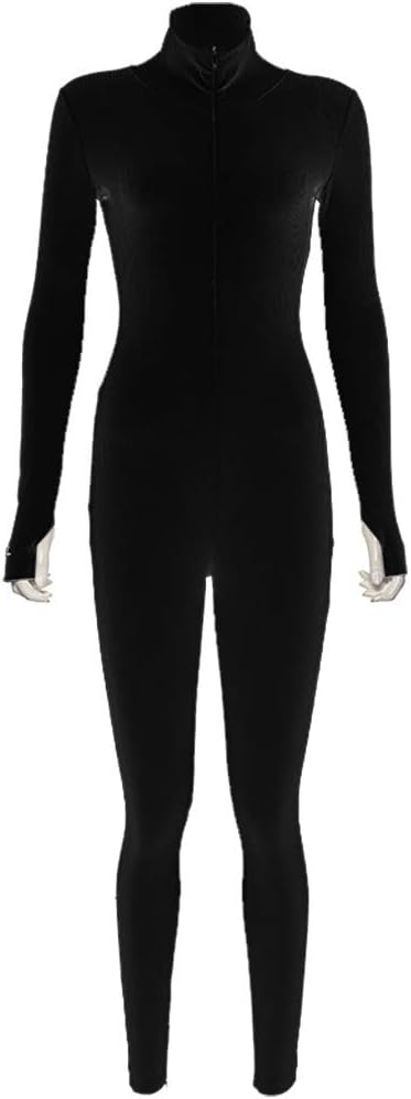Meisiqw Women's Jumpsuits,Sexy Turtleneck Embroidered Lucky Label Slim Fit Bodysuit