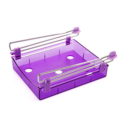 Click Here to See More Images VESNIBA Kitchen Article Storage Shelf Refrigerator Drawer Shelf Plate Layer (Purple)