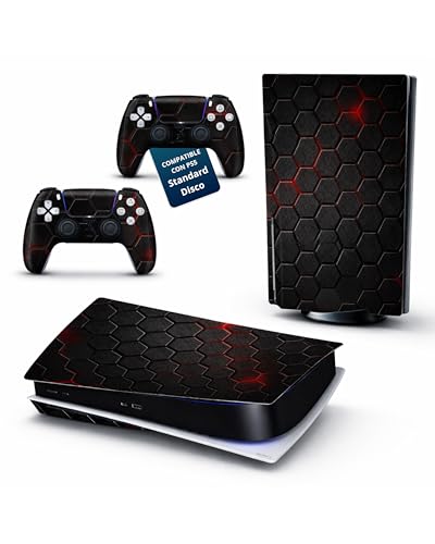 UtmostXP Vinyl Sticker Protector for PS5 (Black Standard Disk) | Sticker Compatible with PS5, Protective Sticker for PS5 Console and Controllers, Decal, Accessories for Play 5