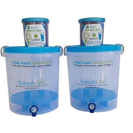 Bokashi Bran Indoor Compost Bin -Set of 2, 15 L Bins