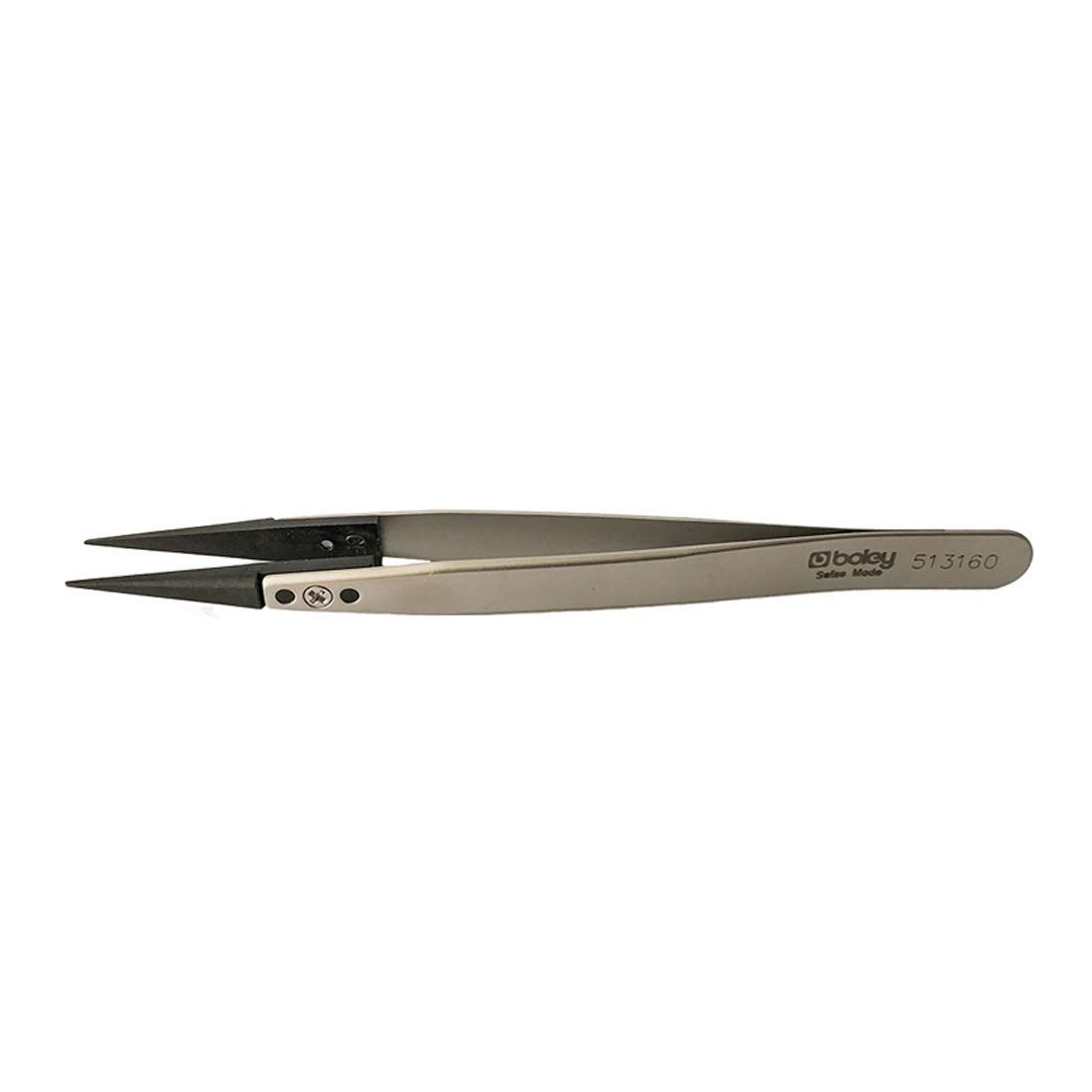 Boley Stainless Steel Tweezers with Carbon Fibre Points 130mm for Watchmakers