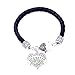 DIABETIC Awareness Alert Charm Womens Bracelet, Silver Tone (White Rhinestones)
