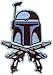 Star Wars / Clone Wars Lucas Films Movie Embroidered Iron On Patch - Jango Fett Bounty Hunter Crossed Pistols SW47