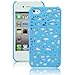 Light Blue Interwove Line Birds Nest Style Slim Snap on Hard Cover Case for iPhone 4 4S