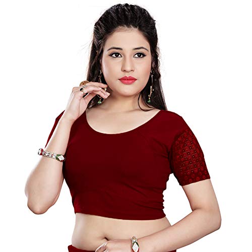 Women's Stretchable Readymade Saree Blouse Crop Top Choli