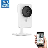 1080p HD WIFI Security Camera - Wide Angle Panorama (190°) Video Monitoring IP Camera, Wireless WIFI Home Security Surveillance System with Two-way Audio, Motion Detection, Night Vision, Auto Cruise …