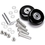 F-ber Luggage Suitcase Wheels Replacement 40mm x 18mm with ABEC 608zz Inline Outdoor Skate Replacement Wheels, One Set of (2) Wheels (OD:40 W:18 ID:6 Axles:30&35mm)