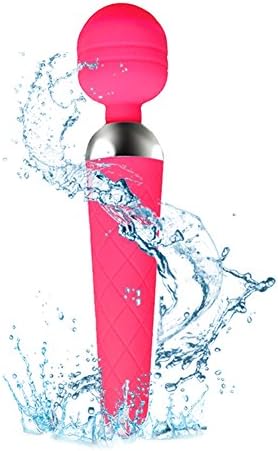 Vibrating Wand Massager, Rechargeable Cordless Waterproof Therapeutic Personal Wireless Multi-speed Vibrator for women full Body Massage Pink