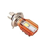 CLighting LED Motorcycle Headlight Bulb H4 Moto Headlamp with Cooling Fan DC9-100V 20W Hi/Lo Beam Lights for BMW Suzuki Yamaha Kawasaki Honda (Pack of 1)
