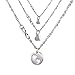O.RIYA Mother's Day Necklaces Set, Round Design with Heart Pendant (Grey)