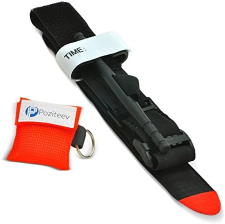 Poziteev - Tourniquet Combat Application - CPR Mask In Pouch Included - Reflective Velcro Strap
