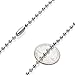 The Bling Factory 4mm High-Polished Stainless Steel Military Ball Chain Necklace, 30 inches
