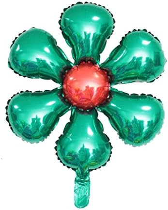 3 pieces x 18inches flower metallic foil helium Balloons for Birthday wedding Party Decoration (Green)