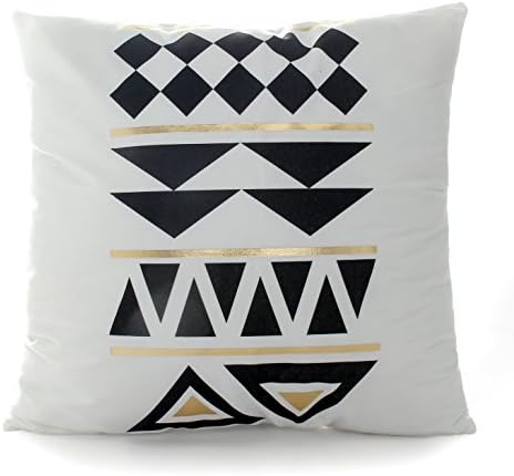 Kingla Home Bronzing Flannel Throw Pillow Covers Geometric Triangles Square Pillowcase 18 Inch