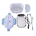 Electric Lunch Box Food Warmer Heater for Car and Home with Removable 304 Stainless Steel Storage Container Warming Bento 2 in 1 Car 12V/24V and Home Use 110V (Blue)