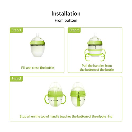 Feeding Bottle Handle Grip for Comotomo Feeding Bottles (Set of 2, Green) - Thumbnail 5