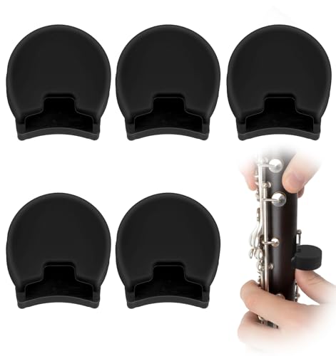 5Pcs Clarinet Thumb Rest Cushion, Soft Silicone Thumb Protector for Clarinet & Oboe, Fits Most Clarinets Accessories, Black